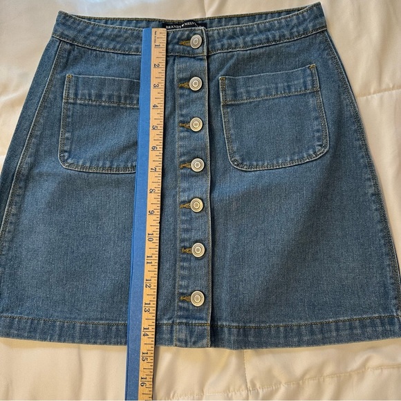 Brandy Melville Button Denim Mini Skirt Size Small (B)2 - Picture 6 of 6